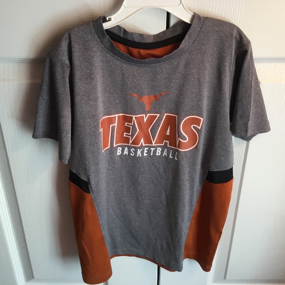 Rivalry Threads Gray & Burnt Orange Texas Basketball Tee size 8-10